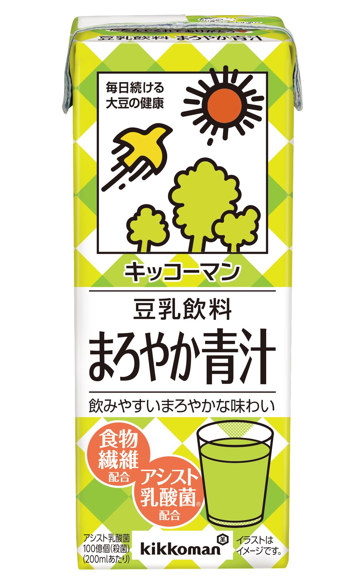 アシスト乳酸菌：キッコーマン 豆乳飲料 まろやか青汁